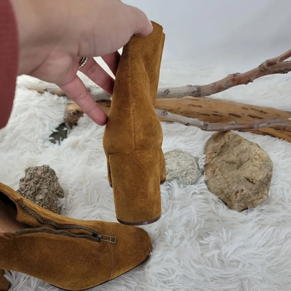Madewell suede block heel bootie Amalia